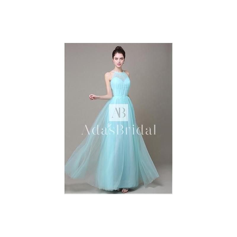 My Stuff, Elegant Tulle High Collar Neckline A-line Bridesmaid Dress - overpinks.com