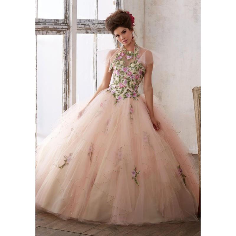 My Stuff, Vizcaya 89124 Floral High Neck Quinceanera Dress - Brand Prom Dresses|Beaded Evening Dress