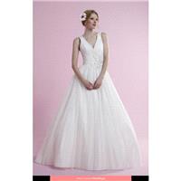 Pure Bridal - Geri 2017 Floor Length V-neck Princess Sleeveless Long - Formal Bridesmaid Dresses 201