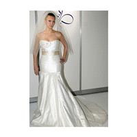 Jorge Manuel - Fall 2012 - The Gaudi Strapless Dropped Waist Linen Trumpet Wedding Dress with Beaded
