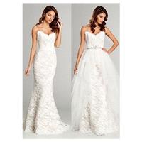 Elegant All-over Lace & Tulle Sweetheart Neckline Natural Waistline 2 In 1 Wedding Dress With Beadin