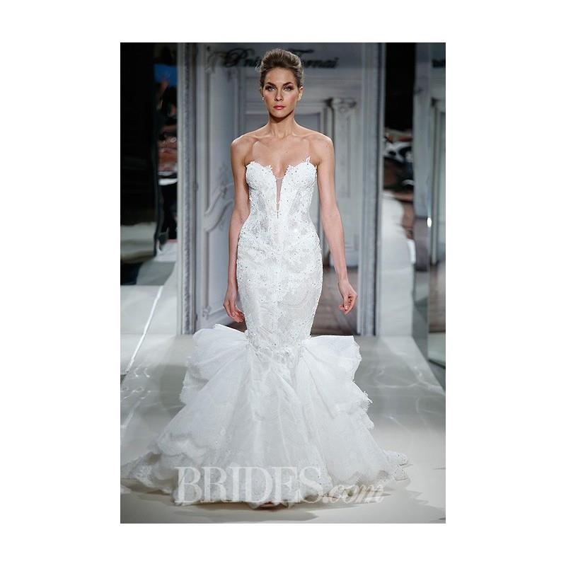 wedding, Pnina Tornai for Kleinfeld - 2014 - Style 4277 Strapless Beaded Lace Mermaid Wedding Dress