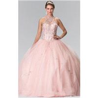 Elizabeth K - Bead Embellished Halter Neck Tulle Ballgown GL2348 - Designer Party Dress & Formal Gow