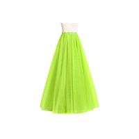 Lime_green Azazie Odette - Floor Length Tulle And Charmeuse Dress - Simple Bridesmaid Dresses & Easy