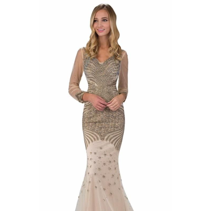 My Stuff, Nude Embroidered Tulle Gown by Elizabeth K - Color Your Classy Wardrobe