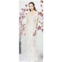 Marchesa Notte Spring/Summer 2018 Column Scoop Neck Wedding Dress Elegant Ivory Column Tulle Embroid
