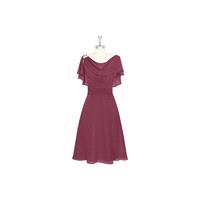 Mulberry Azazie Keely MBD - Chiffon Cowl V Back Knee Length Dress - Simple Bridesmaid Dresses & Easy