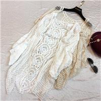 Oversized Crochet Batwing Sleeves Lace Summer Cardigan Coat - Discount Fashion in beenono