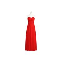 Red Azazie Magnolia - Sweetheart Back Zip Chiffon Floor Length Dress - Simple Bridesmaid Dresses & E