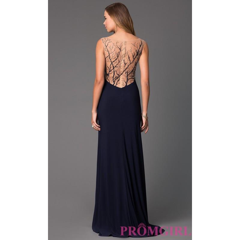 My Stuff, V-Neck Floor Length Dress with Sheer Back - Brand Prom Dresses|Beaded Evening Dresses|Uniq