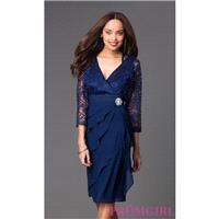 Sleeveless V-Neck Sally Fashion Dress with Matching Lace Bolero - Brand Prom Dresses|Beaded Evening