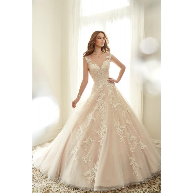 My Stuff, Style Y11705 by Sophia Tolli - Coffee  Ivory  White  Blush Tulle Lace-Up Fastening Floor S
