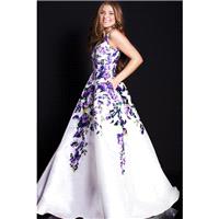 Jovani - 60897 Plunging V-Neck Floral Print Ballgown - Designer Party Dress & Formal Gown