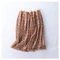 Must-have Banded Waist Organza Floral Mid-length Skirt Skirt - Discount Fashion in beenono