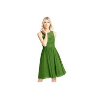 Moss Azazie Victoria - Knee Length Chiffon And Lace Illusion Scoop Dress - Charming Bridesmaids Stor
