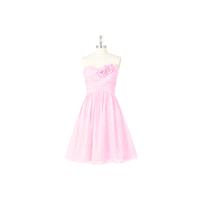 Candy_pink Azazie Kelsey - Back Zip Chiffon Sweetheart Knee Length Dress - Charming Bridesmaids Stor