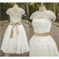 Cap Sleeve Short Beach Wedding Dress,Handmade Lace Wedding Gowns,Mini White/Ivory Dress For Wedding