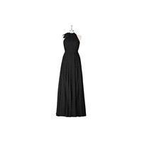 Black Azazie Cailyn - Floor Length Halter Back Zip Chiffon Dress - Simple Bridesmaid Dresses & Easy