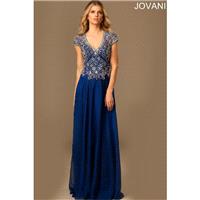 Jovani V-Neckline Chiffon Evening Dress 99121 - Wedding Dresses 2018,Cheap Bridal Gowns,Prom Dresses