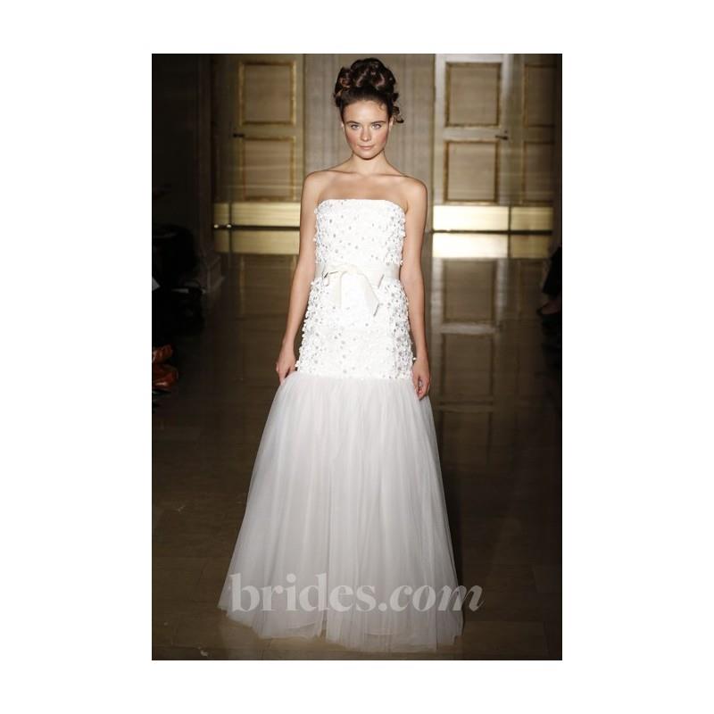 My Stuff, Douglas Hannant - Fall 2013 - Strapless Lace A-Line Wedding Dress with a Bow Detail - Stun