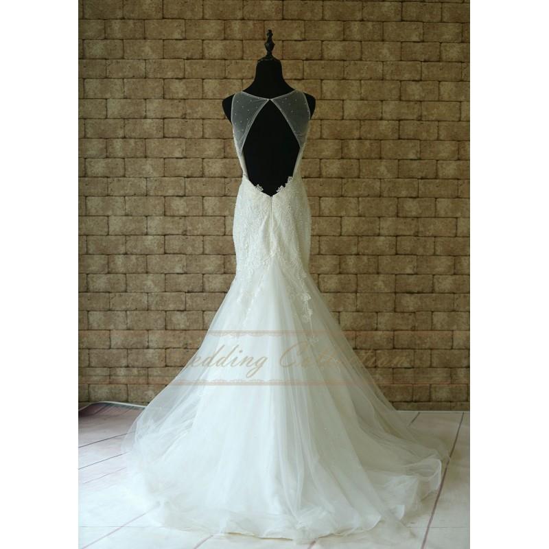 My Stuff, Mermaid Wedding Dress with Beading Sweetheard Neckline Garden Bridal Dress - Hand-made Bea
