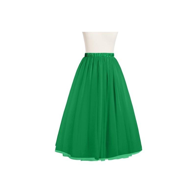 My Stuff, Emerald Azazie Katerina - Tea Length Tulle And Charmeuse Dress - Simple Bridesmaid Dresses