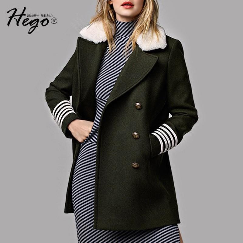 My Stuff, British Style Vintage Attractive Slimming Polo Collar Lamb Hair Spring Wool Coat Overcoat
