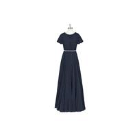 Dark_navy Azazie Kara - Back Zip Chiffon Scoop Floor Length Dress - Simple Bridesmaid Dresses & Easy