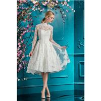 Ellis Bridal 2018 Lace Short Dress | Style 11763 High Neck Vintage Lace Appliques Knee-Length Ball G