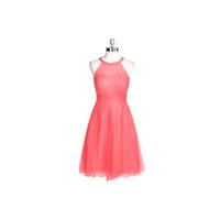 Watermelon Azazie Mackenzie - Halter Knee Length Tulle Illusion Dress - Charming Bridesmaids Store