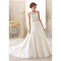 Blu by Mori Lee 5204 Beaded Lace A-Line Wedding Dress - Crazy Sale Bridal Dresses|Special Wedding Dr