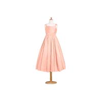 Coral Azazie Penny JBD - Taffeta Bow/Tie Back Tea Length Dress - Charming Bridesmaids Store
