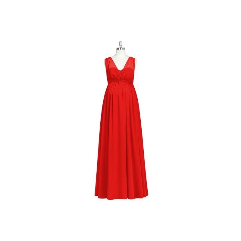 My Stuff, Red Azazie Bethany - Sweetheart Floor Length Chiffon And Lace Back Zip Stretch Knit - Char