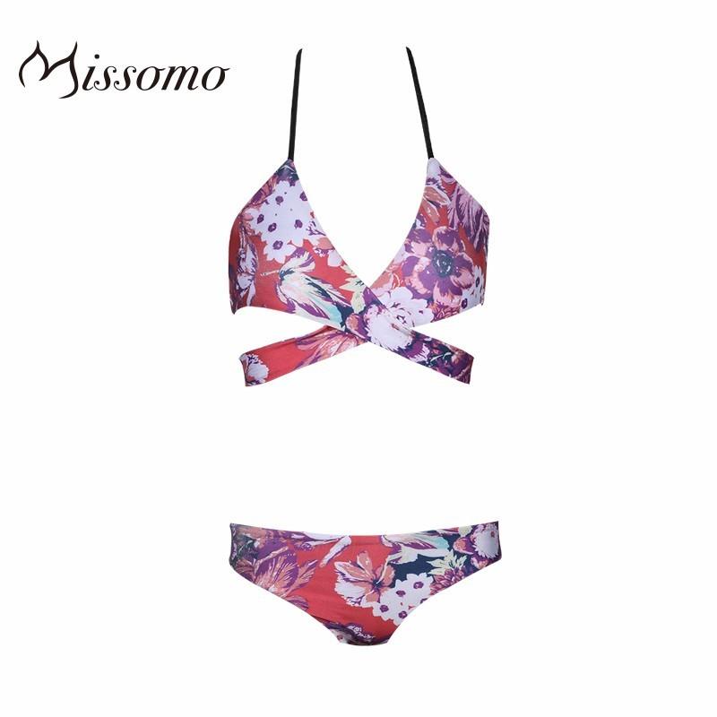 wedding, Sexy Halter Lift Up Wire-free Floral Outfit Bra Swimsuit - Bonny YZOZO Boutique Store