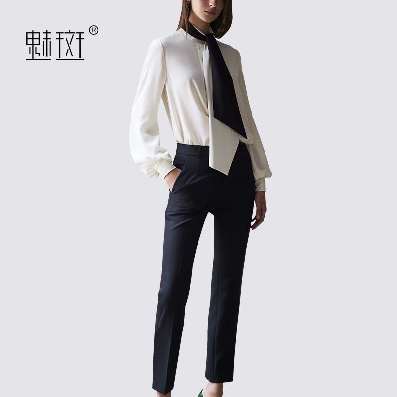 My Stuff, Office Wear Long Sleeves Silk Summer Outfit Twinset Top Casual Trouser - Bonny YZOZO Bouti