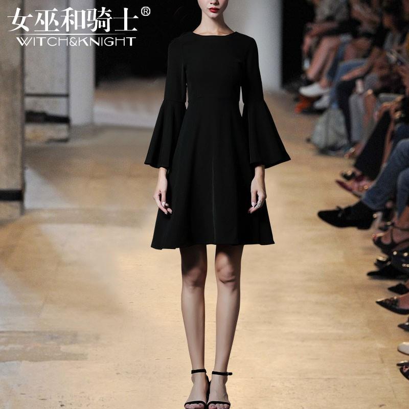 My Stuff, Vogue Attractive Slimming High Waisted 9/10 Sleeves Black Mini Dress Dress - Bonny YZOZO B