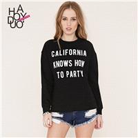 Must-have Street Style Vogue Printed Long Sleeves Alphabet T-shirt Hoodie - Bonny YZOZO Boutique Sto