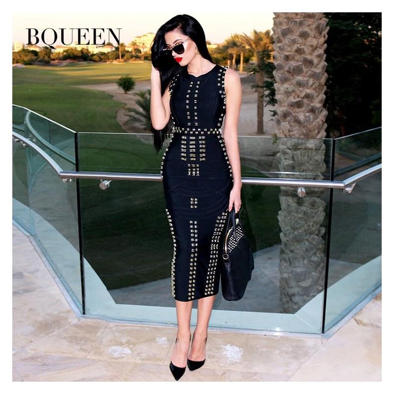 My Stuff, Quality ladies ' luxury metal strings long party dresses with bandage Kardashian with HL16