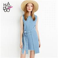 2017 summer dress new fashion asymmetric lacing stitching sleeveless dress - Bonny YZOZO Boutique St