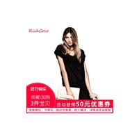 Oversized Sexy Seen Through Scoop Neck One Color Short Sleeves Black Chiffon Top - Bonny YZOZO Bouti