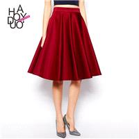 Vogue Vintage High Waisted One Color Fall Skirt - Bonny YZOZO Boutique Store
