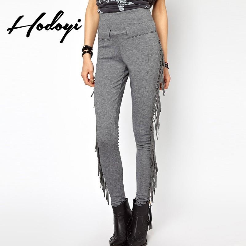 My Stuff, Must-have Vogue Fringe Slimming Accessories One Color Fall Casual Tight Long Trouser - Bon