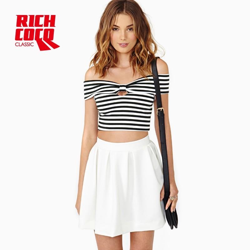 My Stuff, Strapless Sexy Slimming Bateau Off-the-Shoulder Summer Short Sleeves Stripped T-shirt Top