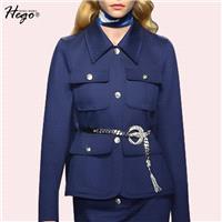 Vogue Slimming Polo Collar Long Sleeves Pocket Spring Coat - Bonny YZOZO Boutique Store