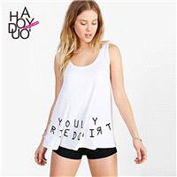 Must-have Street Style Oversized Printed Alphabet Summer Sleeveless Top - Bonny YZOZO Boutique Store