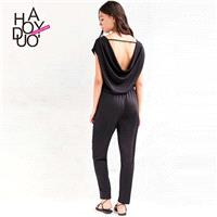 New sexy summer 2017 vertical pleated Halter jumpsuit self Siamese trousers - Bonny YZOZO Boutique S