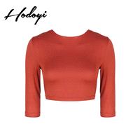Must-have Vogue Sexy Open Back 3/4 Sleeves One Color Fall Tie Knitted Sweater - Bonny YZOZO Boutique