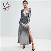 Vogue Sexy Split Low Cut Crossed Straps Fall Dress - Bonny YZOZO Boutique Store