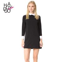 Vogue Zipper Up One Color Fall Invisible 9/10 Sleeves Dress - Bonny YZOZO Boutique Store