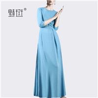 2017 summer t new stylish temperament and put long skirts solid colors easy plus size dresses women'